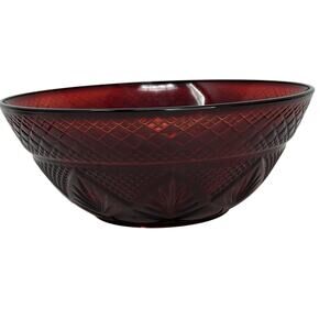 Luminarc L’Argues Durand Antique Ruby Red Salad Serving Bowl
